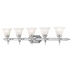 French Regency 40.5 in. 5-Light Polished Chrome Vanity Light by Livex Lighting