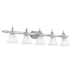 French Regency 40.5 in. 5-Light Polished Chrome Vanity Light by Livex Lighting -Livex Lighting shop polished chrome livex lighting vanity lighting 1285 05 fa 1000