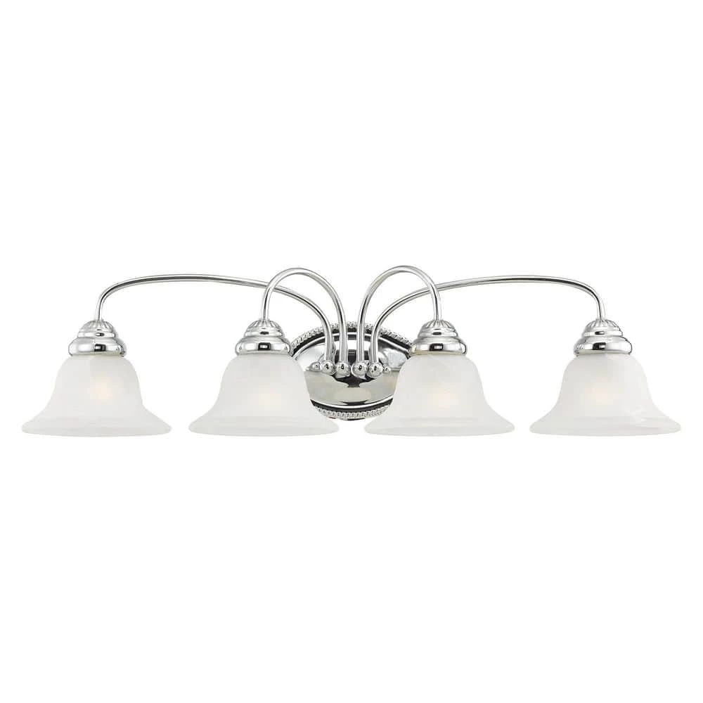 Edgemont 4 Light Polished Chrome Bath Vanity by Livex Lighting 5 Edgemont 4 Light Polished Chrome Bath Vanity by Livex Lighting - Image 5