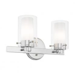 Manhattan 2 Light Polished Chrome Bath Vanity by Livex Lighting -Livex Lighting shop polished chrome livex lighting vanity lighting 1542 05 1f 1000