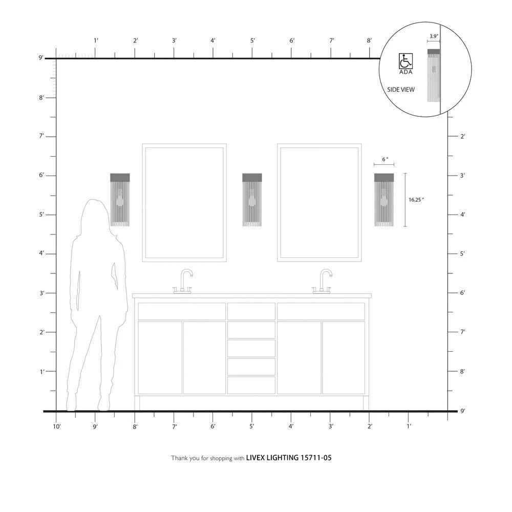 Norwich 1 Light Polished Chrome Sconce by Livex Lighting 5 Norwich 1 Light Polished Chrome Sconce by Livex Lighting - Image 5