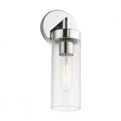 Ludlow 1-Light Polished Chrome ADA Wall Sconce with Clear Glass by Livex Lighting -Livex Lighting shop polished chrome livex lighting vanity lighting 16171 05 4f 1000