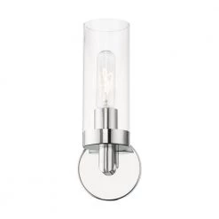 Ludlow 1-Light Polished Chrome ADA Wall Sconce with Clear Glass by Livex Lighting -Livex Lighting shop polished chrome livex lighting vanity lighting 16171 05 c3 1000