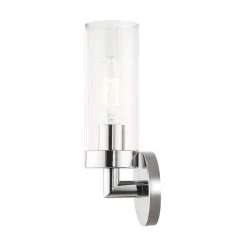 Ludlow 1-Light Polished Chrome ADA Wall Sconce with Clear Glass by Livex Lighting -Livex Lighting shop polished chrome livex lighting vanity lighting 16171 05 fa 1000