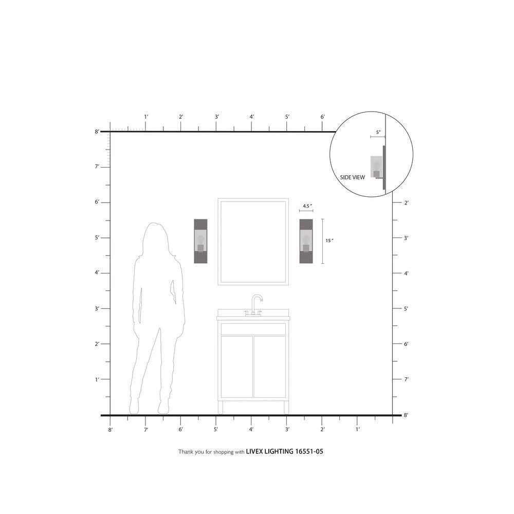 Zurich 1 Light Polished Chrome Sconce by Livex Lighting 7 Zurich 1 Light Polished Chrome Sconce by Livex Lighting - Image 7