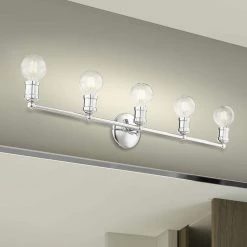 Lansdale 5 Light Polished Chrome Vanity Sconce by Livex Lighting -Livex Lighting shop polished chrome livex lighting vanity lighting 16715 05 40 1000