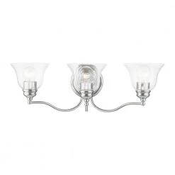 Moreland 24 in. 3-Light Polished Chrome Vanity Light with Clear Glass by Livex Lighting