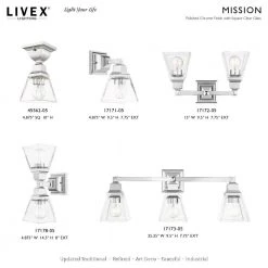 Mission 2 Light Polished Chrome Sconce by Livex Lighting -Livex Lighting shop polished chrome livex lighting vanity lighting 17178 05 d4 1000