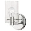 Munich 1-Light Polished Chrome Wall Sconce with Clear Glass by Livex Lighting