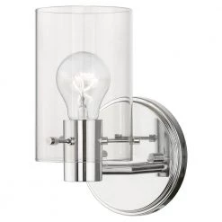 Munich 1-Light Polished Chrome Wall Sconce with Clear Glass by Livex Lighting