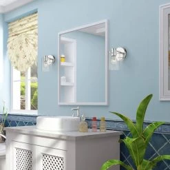 Munich 1-Light Polished Chrome Wall Sconce with Clear Glass by Livex Lighting -Livex Lighting shop polished chrome livex lighting vanity lighting 17231 05 76 1000