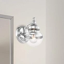 Oldwick 1 Light Polished Chrome Vanity Sconce by Livex Lighting -Livex Lighting shop polished chrome livex lighting vanity lighting 17411 05 40 1000