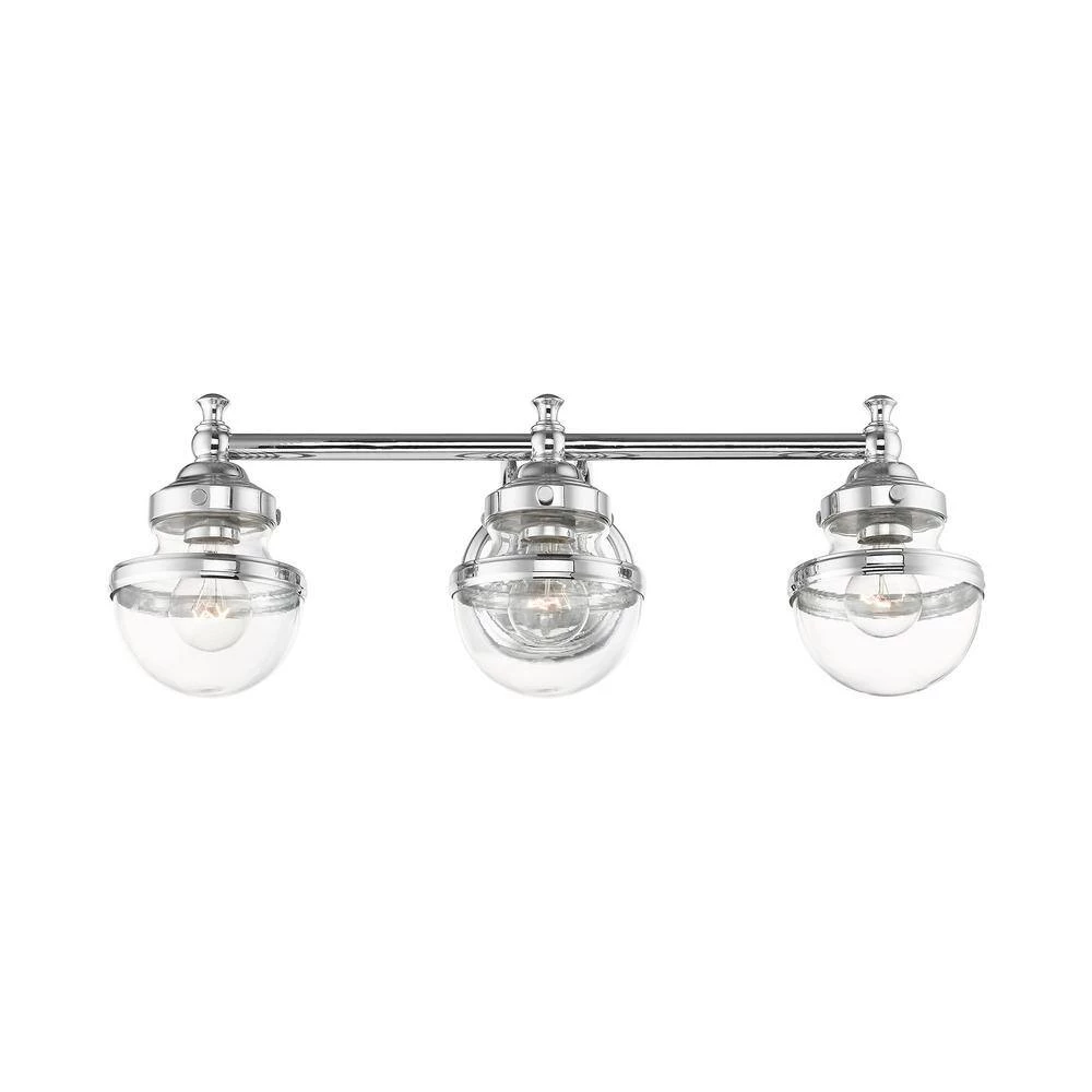 Oldwick 3 Light Polished Chrome Vanity Sconce by Livex Lighting 10 Oldwick 3 Light Polished Chrome Vanity Sconce by Livex Lighting - Image 10