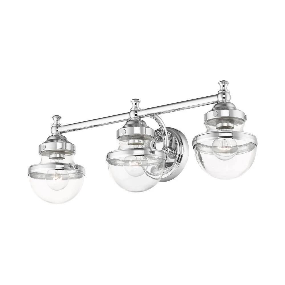Oldwick 3 Light Polished Chrome Vanity Sconce by Livex Lighting 11 Oldwick 3 Light Polished Chrome Vanity Sconce by Livex Lighting - Image 11