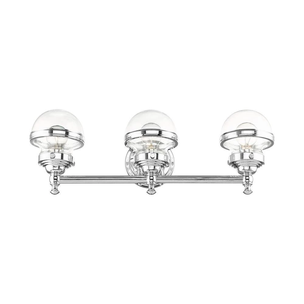 Oldwick 3 Light Polished Chrome Vanity Sconce by Livex Lighting 9 Oldwick 3 Light Polished Chrome Vanity Sconce by Livex Lighting - Image 9