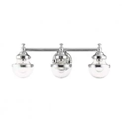 Oldwick 3 Light Polished Chrome Vanity Sconce by Livex Lighting