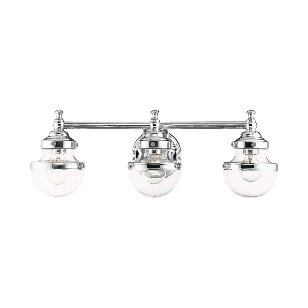Oldwick 3 Light Polished Chrome Vanity Sconce by Livex Lighting 1 Oldwick 3 Light Polished Chrome Vanity Sconce by Livex Lighting