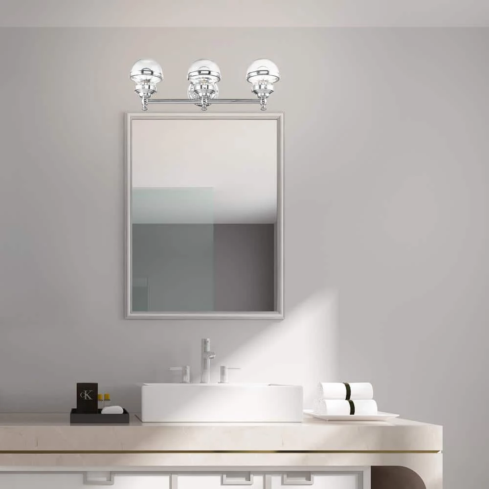 Oldwick 3 Light Polished Chrome Vanity Sconce by Livex Lighting 4 Oldwick 3 Light Polished Chrome Vanity Sconce by Livex Lighting - Image 4