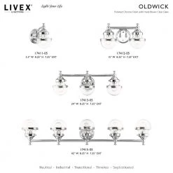 Oldwick 3 Light Polished Chrome Vanity Sconce by Livex Lighting 27 Oldwick 3 Light Polished Chrome Vanity Sconce by Livex Lighting -Livex Lighting shop polished chrome livex lighting vanity lighting 17413 05 d4 1000
