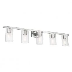 Clarion 42 in. 5-Light Polished Chrome Vanity Light with Clear Glass Shades by Livex Lighting -Livex Lighting shop polished chrome livex lighting vanity lighting 18035 05 fa 1000