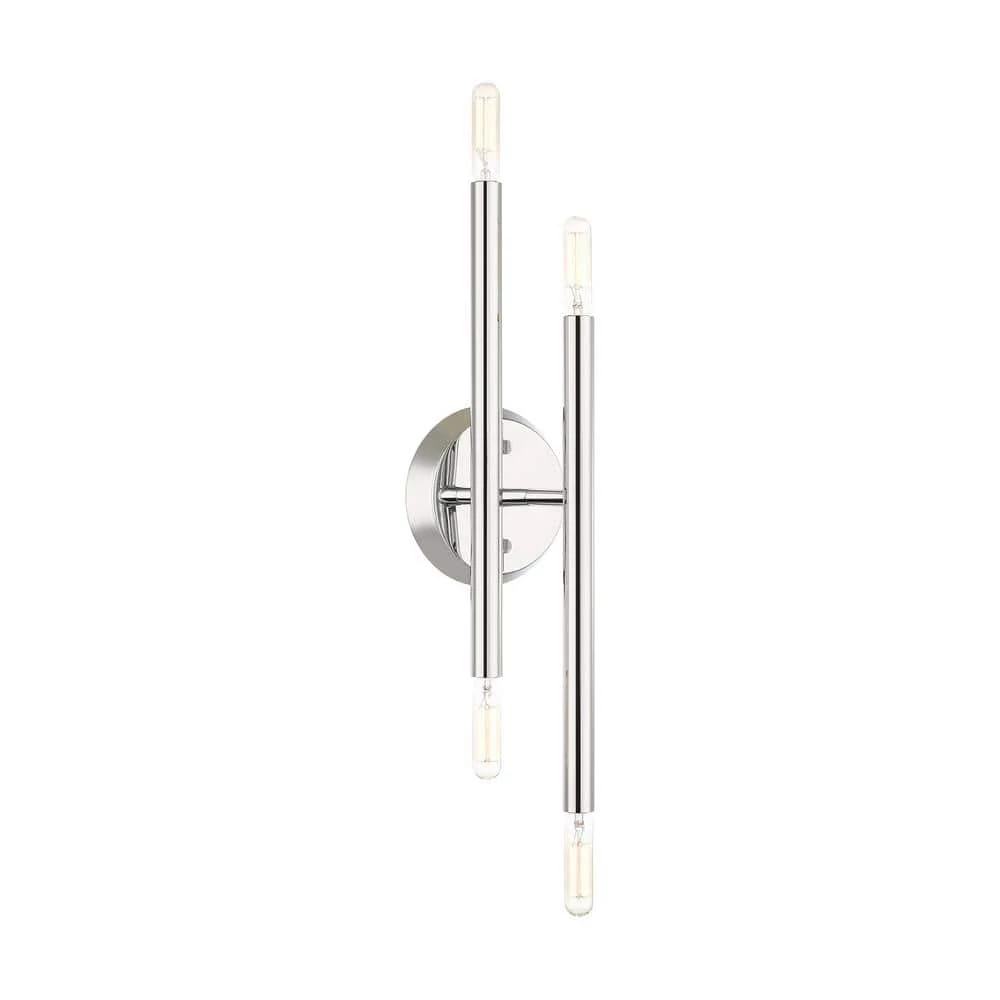 Soho 4 Light Polished Chrome Sconce by Livex Lighting 1 Soho 4 Light Polished Chrome Sconce by Livex Lighting