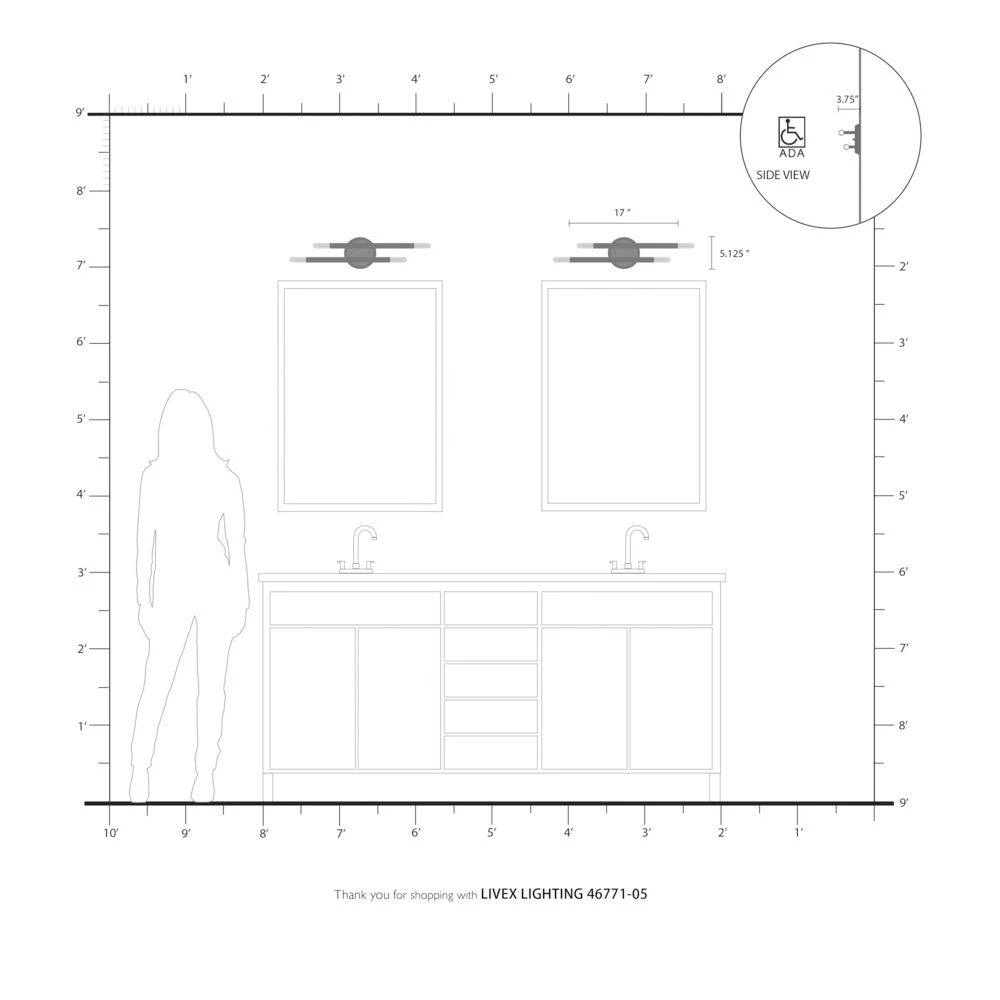 Soho 4 Light Polished Chrome Sconce by Livex Lighting 7 Soho 4 Light Polished Chrome Sconce by Livex Lighting - Image 7