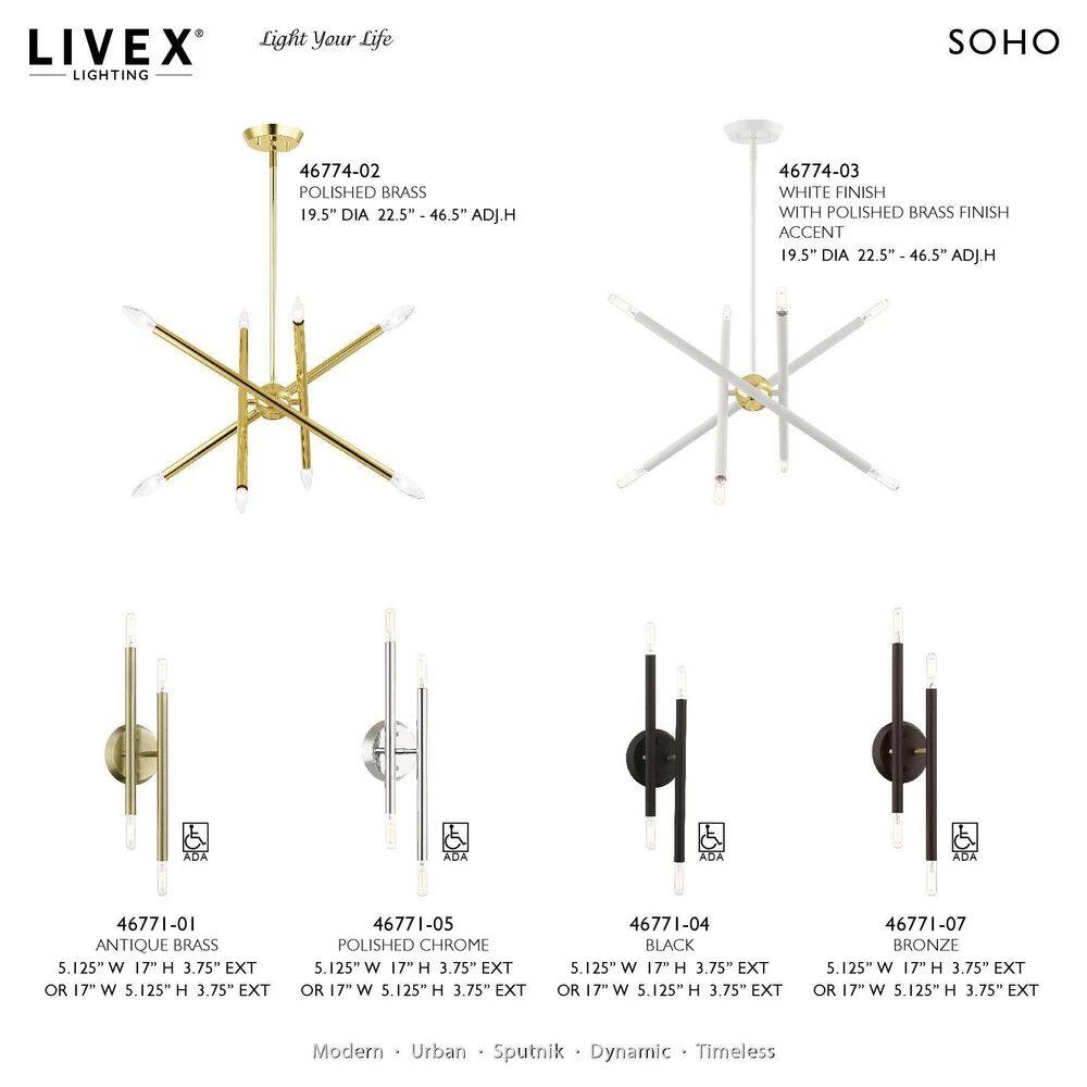 Soho 4 Light Polished Chrome Sconce by Livex Lighting 14 Soho 4 Light Polished Chrome Sconce by Livex Lighting - Image 14