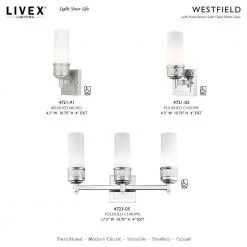 Westfield 1 Light Polished Chrome Bath Vanity by Livex Lighting -Livex Lighting shop polished chrome livex lighting vanity lighting 4721 05 d4 1000