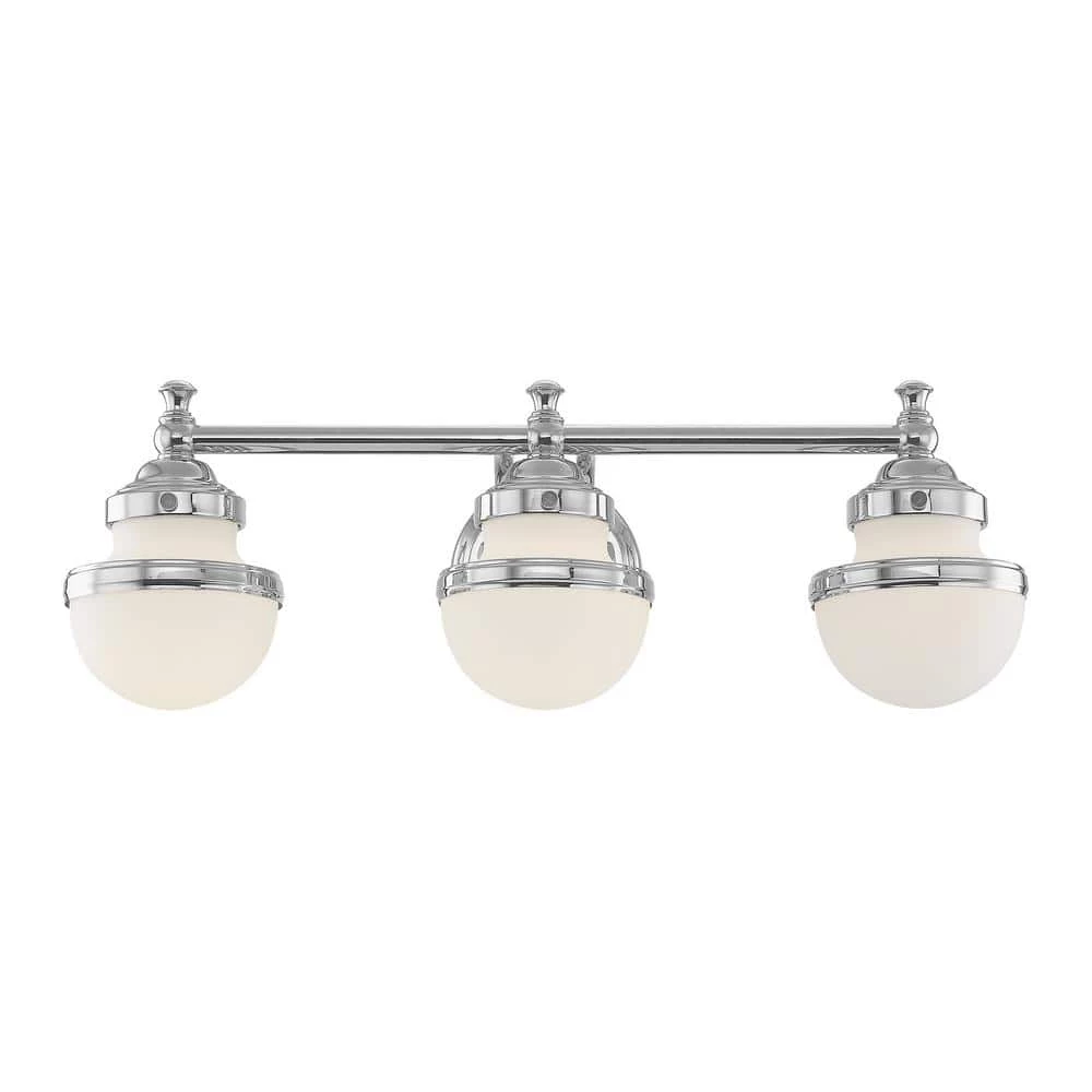Oldwick 3 Light Polished Chrome Bath Vanity by Livex Lighting 3 Oldwick 3 Light Polished Chrome Bath Vanity by Livex Lighting - Image 3