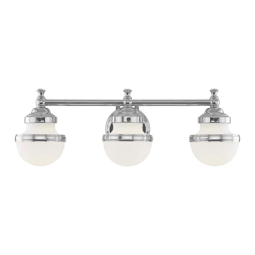 Oldwick 3 Light Polished Chrome Bath Vanity by Livex Lighting 1 Oldwick 3 Light Polished Chrome Bath Vanity by Livex Lighting