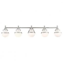 Oldwick 5 Light Polished Chrome Bath Vanity by Livex Lighting -Livex Lighting shop polished chrome livex lighting vanity lighting 5715 05 4f 1000