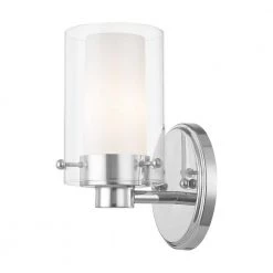 Manhattan 1 Light Polished Chrome Bath Vanity by Livex Lighting -Livex Lighting shop polished chrome livex lighting wall sconces 1541 05 4f 1000