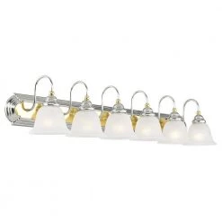 Belmont 6 Light Polished Chrome & Polished Brass Bath Vanity by Livex Lighting -Livex Lighting shop polished chrome polished brass livex lighting vanity lighting 1006 52 1f 1000