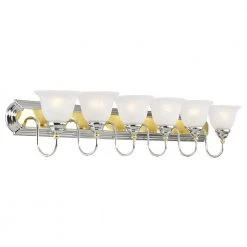 Belmont 6 Light Polished Chrome & Polished Brass Bath Vanity by Livex Lighting -Livex Lighting shop polished chrome polished brass livex lighting vanity lighting 1006 52 76 1000