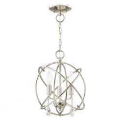 Aria 3 Light Polished Nickel Convertible Mini Chandelier/Ceiling Mount by Livex Lighting -Livex Lighting shop polished nickel livex lighting chandeliers 40903 35 4f 1000