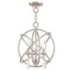 Aria 3 Light Polished Nickel Convertible Mini Chandelier/Ceiling Mount by Livex Lighting