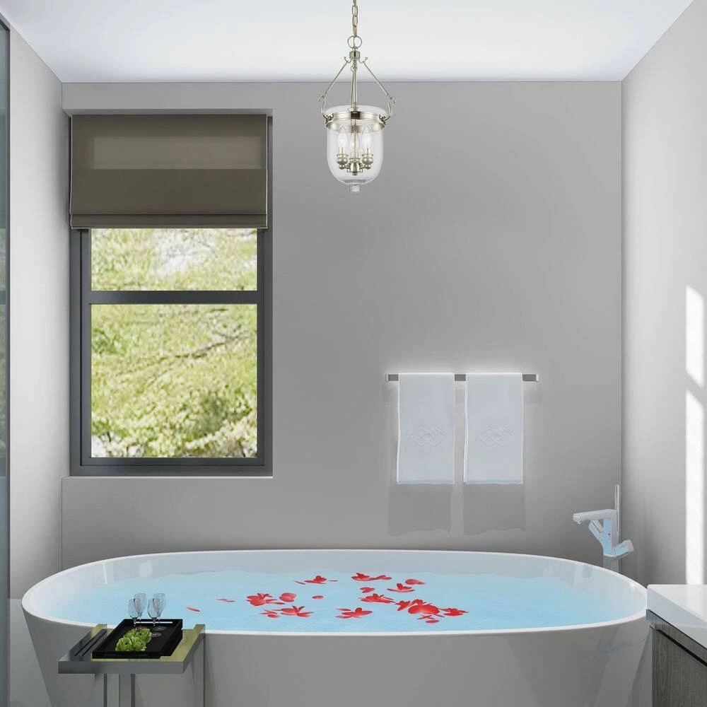 Jefferson 10 in. 3-Light Polished Nickel Pendant by Livex Lighting 3 Jefferson 10 in. 3-Light Polished Nickel Pendant by Livex Lighting - Image 3