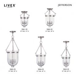 Jefferson 10 in. 3-Light Polished Nickel Pendant by Livex Lighting 19 Jefferson 10 in. 3-Light Polished Nickel Pendant by Livex Lighting -Livex Lighting shop polished nickel livex lighting chandeliers 5063 35 d4 1000