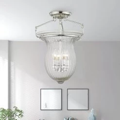 Andover 4 Light Polished Nickel Semi Flush Mount by Livex Lighting