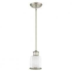 Middlebush 1 Light Polished Nickel Mini Pendant by Livex Lighting -Livex Lighting shop polished nickel livex lighting pendant lights 40210 35 1f 1000