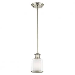 Middlebush 1 Light Polished Nickel Mini Pendant by Livex Lighting -Livex Lighting shop polished nickel livex lighting pendant lights 40210 35 4f 1000