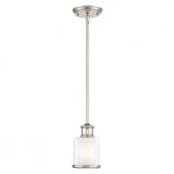Middlebush 1 Light Polished Nickel Mini Pendant by Livex Lighting