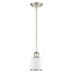 Middlebush 1 Light Polished Nickel Mini Pendant by Livex Lighting -Livex Lighting shop polished nickel livex lighting pendant lights 40210 35 c3 1000