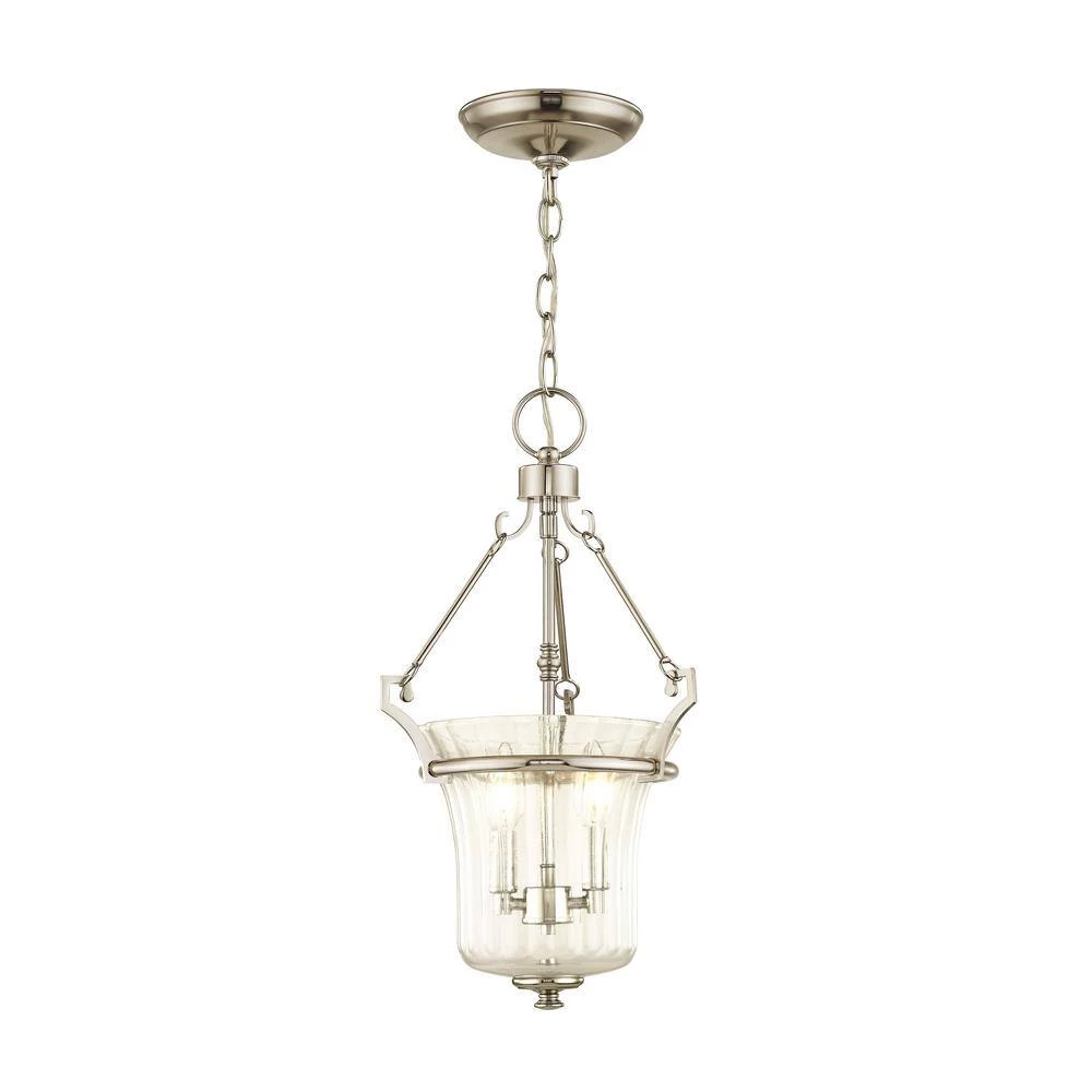 Cortland 2 Light Polished Nickel Pendant by Livex Lighting 2 Cortland 2 Light Polished Nickel Pendant by Livex Lighting - Image 2