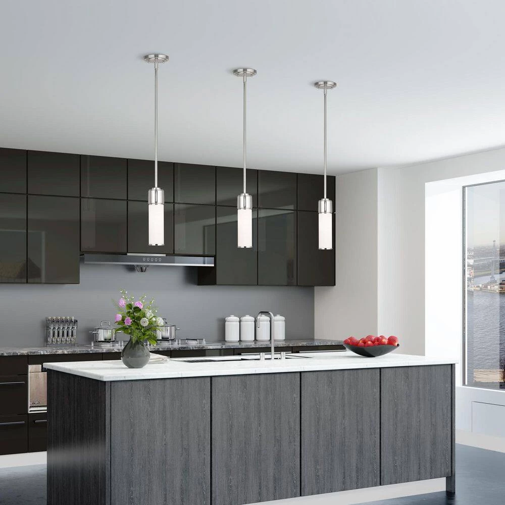 Weston 1 Light Polished Nickel Mini Pendant by Livex Lighting 3 Weston 1 Light Polished Nickel Mini Pendant by Livex Lighting - Image 3