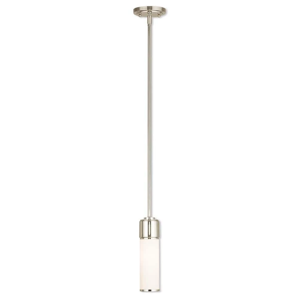 Weston 1 Light Polished Nickel Mini Pendant by Livex Lighting 1 Weston 1 Light Polished Nickel Mini Pendant by Livex Lighting