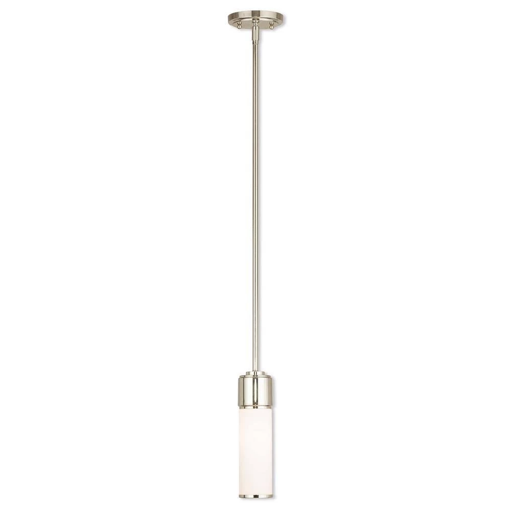 Weston 1 Light Polished Nickel Mini Pendant by Livex Lighting 5 Weston 1 Light Polished Nickel Mini Pendant by Livex Lighting - Image 5