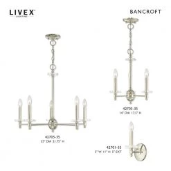 Bancroft 1 Light Polished Nickel Wall Sconce by Livex Lighting -Livex Lighting shop polished nickel livex lighting vanity lighting 42701 35 fa 1000