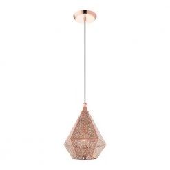 Aberdeen 1 Light Rose Gold Pendant by Livex Lighting -Livex Lighting shop rose gold livex lighting chandeliers 48921 86 1f 1000