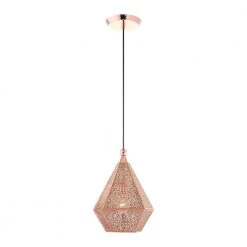 Aberdeen 1 Light Rose Gold Pendant by Livex Lighting